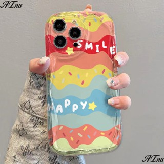 ✅เคสโทรศัพท์มือถือแบบนิ่ม ใส กันกระแทก ลายภาษาอังกฤษ สีรุ้ง สําหรับ iPhone 14 13promax 12 11 7 8p xsxr