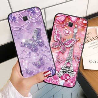 เคสโทรศัพท์มือถือ ซิลิโคนนิ่ม ลายผีเสื้อ ประดับเพชร สําหรับ Samsung Galaxy J2 J5 J7 Prime