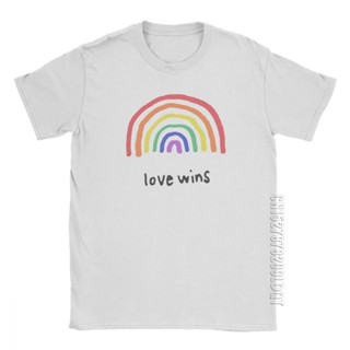 【2023】ขายปีใหม่เสื้อยืดคอกลม ผ้าฝ้าย พิมพ์ลาย LGBTQA Pride Love Wins LGBT Pride Gay Legalize Gay สีรุ้ง สําหรับผู้ชายS-5