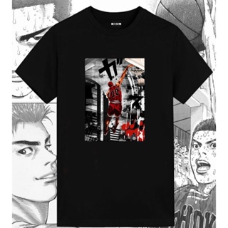 tshirt เสื้อยืดแขนสั้น พิมพ์ลายการ์ตูนอนิเมะ Slam Dunk Xiangbei Sakuragi สําหรับผู้ชาย(S-5XL)