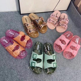 พร้อมส่ง Melissa รองเท้าแตะลําลอง เนื้อเจลลี่ ทรงสี่เหลี่ยม เหมาะกับเดินชายหาด แฟชั่นฤดูร้อน สําหรับสตรี 2023