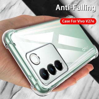 เคสโทรศัพท์ซิลิโคน TPU ใส แบบนิ่ม กันกระแทก กันกระแทก สําหรับ Vivo V27e V27 Pro 4G 5G 2023