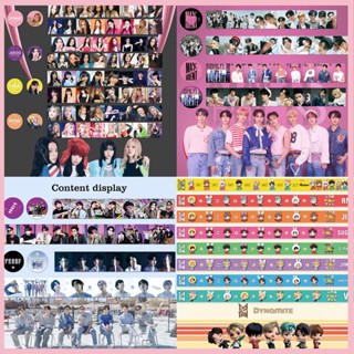 สติกเกอร์เทปกระดาษ ลาย Kpop Idol BTS Blackpink Straykids สําหรับตกแต่งเครื่องเขียน