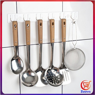 Zeeva ตะหลิวที่จับพลาสติกลายไม้ อุปกรณ์ทำอาหาร จับถนัดมือ Stainless steel kitchenware