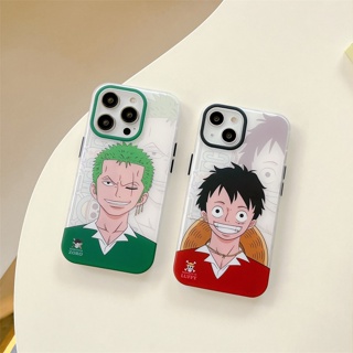 เคสแข็ง สำหรับ ไอโฟน iPhone 14 Pro Max iPhone 13 Pro Max iPhone 12 Pro Max iPhone 11 Cute Cartoon One Piece Zoro โซโร่ &amp; Luffy ลูฟี่ Protective Hard Case