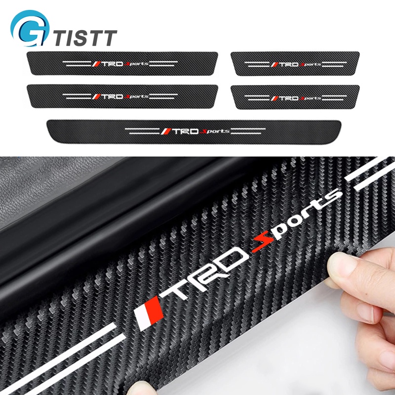 GTISTT สำหรับ TRD Sport กันรอยประตูรถยนต์ คาร์บอนไฟเบอร์ แผ่นกันรอยประตูรถยน สติกเกอร์ท้ายรถ กันรอยท