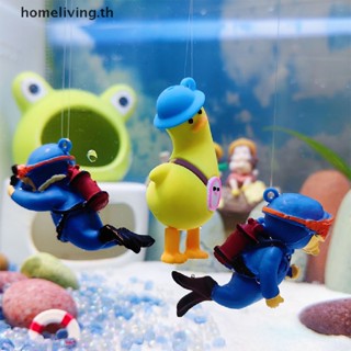 HOME Mini Aquarium Decor Yellow Duck Floag Decoration Float Figurines Landscaping Ornament Fish  Decoration Mini Aquarium Accessories TH