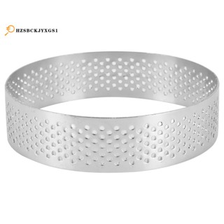 10 Pack Stainless Steel Tart Ring, Heat-Resistant Perforated Cake Mousse Ring, Round Ring Baking Doughnut Tools, 8cm