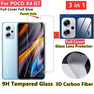 ฟิล์มกระจกPOCO X4 GT ฟิล์มกระจก POCO X5 Pro ฟิล์มกระจก POCO X5 5G ฟิล์มกระจก POCO F3 F4 ฟิล์มกระจก3in1 กระจกนิรภัยกันรอยหน้าจอ แบบเต็มจอ สําหรับ