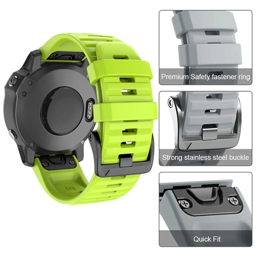 ซิลิโคน Quick Release Easy Fit Band สําหรับ Garmin Fenix 7 7X 6 6X pro 5 5X Plus MK1 MK2 สัญชาตญาณ 2 2x