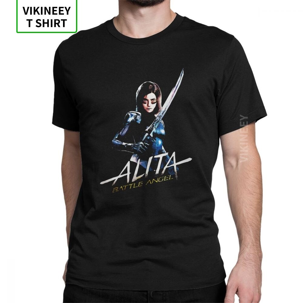 oversize T-shirt เสื้อยืดแขนสั้น คอกลม ผ้าฝ้าย พิมพ์ลายการ์ตูนภาพยนตร์ Battle Angel Alita Gunnm สไตล