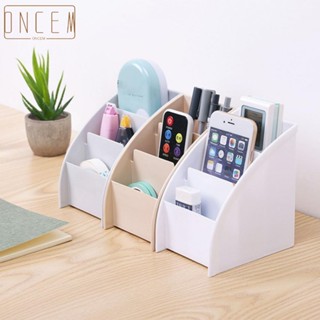 【ONCEMOREAGAIN】Storage Box Container Organizer Pen Box Plastic Three-grid Holder Home