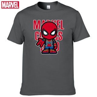 เสื้อยืด ผ้าฝ้าย 100% พิมพ์ลาย Marvel The Avengers Spider Man ระบายอากาศ ใส่สบาย แฟชั่นฤดูร้อน สําหรับผู้ชาย 84S-5XL