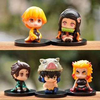 ฟิกเกอร์ PVC รูปปั้นอนิเมะ Demon Slayer Nezuko Rengoku Kyoujurou Kochou Shinobu ของเล่นสําหรับเด็ก