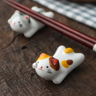 ชั้นวางตะเกียบเซรามิค ลายแมวน่ารัก