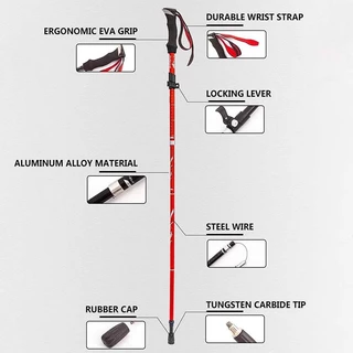ไม้เท้าเดินป่า อลูมิเนียม ไม้เท้าวิ่งเทรล ปรับความสูงได้ ไม้เท้าปีนเขา Aluminium Trekking Pole Stick