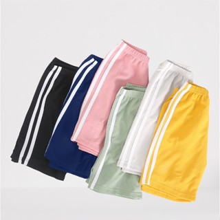 กางเกงขาสั้น สีพื้น ลายทาง แฟชั่น สำหรับเด็ก