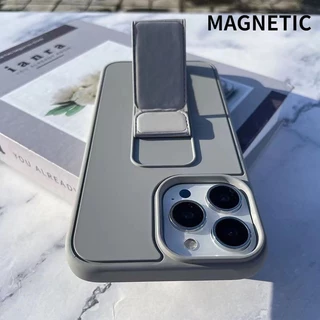 สําหรับ iPhone Air 17 Pro Max 16 Pro 15 14 15 14 13 12 mini 11 Xs Max XR 7 8 6S Plus SE เคสโทรศัพท์แม่เหล็กดีลักซ์ พร้อมขาตั้ง, เคสโทรศัพท์ สายรัดข้อมือ