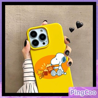 PingCoo - Candy Case For iPhone 14 13 12 11 Plus Pro Max XR TPU Soft Glossy Yellow Case Cute Cartoon Dog Camera Protection Shockproof Back Cover