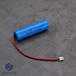 ถ่านชาร์จ Li-ion 18650 3.7V  ความจุ 3,200mAh แบบแพคมีวงจรป้องกัน / Connector PH2.0 2Pin ถ่าน