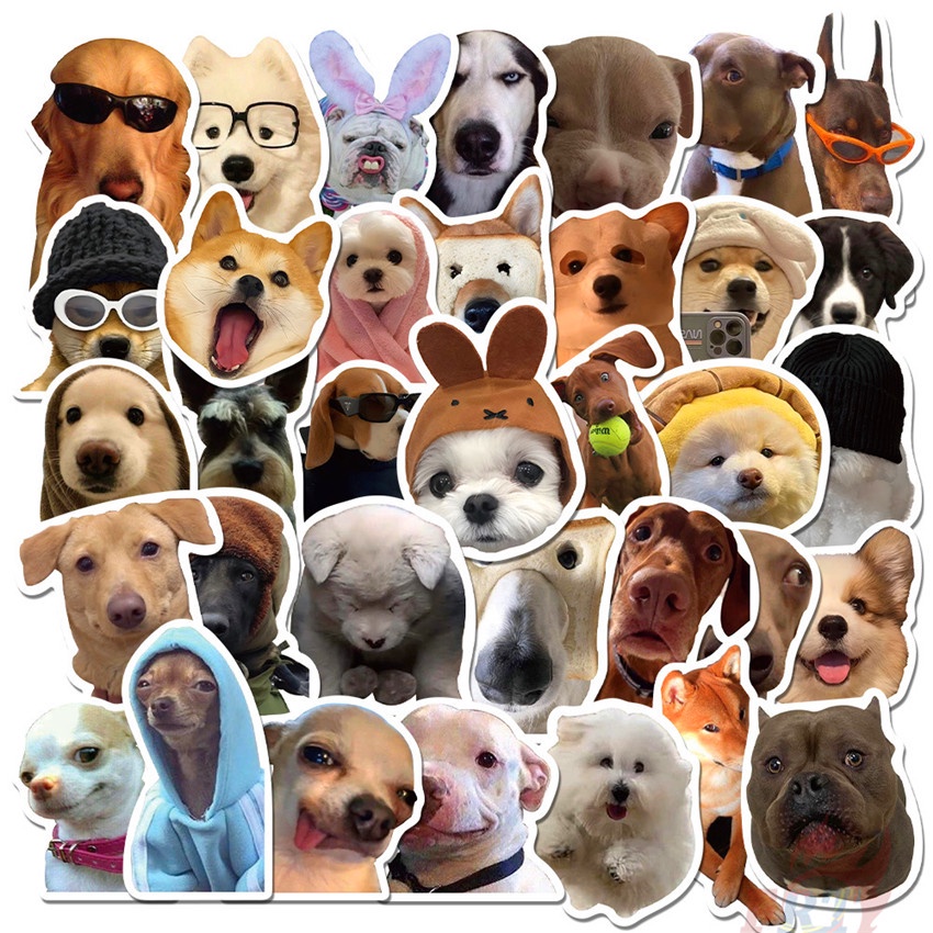 ❉ Funny Dogs Emoji Series 01 Stickers ❉ 50Pcs/Set DIY Fashion Waterproof Doodle Decals Stickers