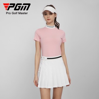 PGM Golf เสื้อยืดแขนสั้นผู้หญิง 2023 ใหม่ฟังก์ชั่นกีฬาผ้าความคมชัดสีเสื้อผ้าผู้หญิงฤดูร้อนกระชับสัดส่วน YF558