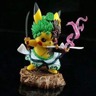 ตุ๊กตาฟิกเกอร์ อนิเมะ Pokemon Pikachu Roronoa Zoro ONE PIECE GK ของขวัญวันเกิด สําหรับตกแต่ง