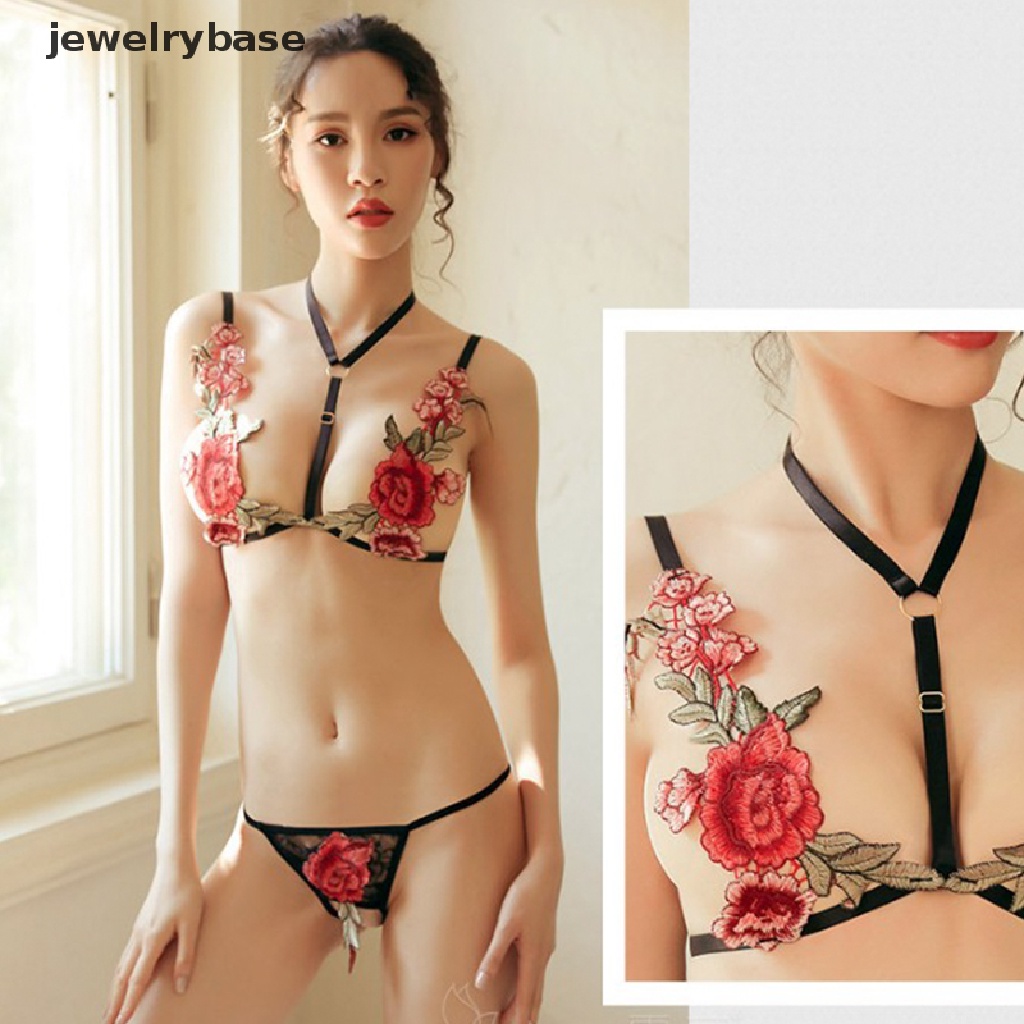 [jewelrybase] ชุดชั้นใน บรา ปักลายดอกไม้ เซ็กซี่ สําหรับผู้หญิง บูติก