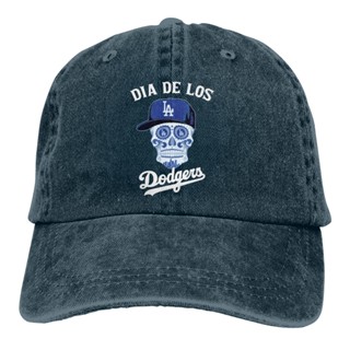 พร้อมส่ง หมวกเบสบอล ผ้ายีน ลาย Dia De Los Dodgers La Skull Blue Usa สไตล์ฮาราจูกุ ปรับได้ ขนาดใหญ่ 2020 JZ