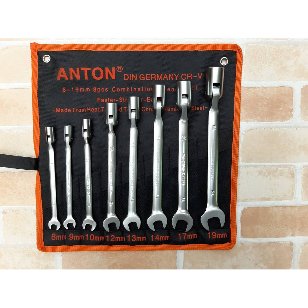 ANTON TOOLS ชุดประแจปากตายข้างบล็อคพับได้ 8 ตัว