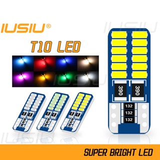 Iusiu หลอดไฟ T10 LED W5w Wy5w 168 194 3014 24smd ความสว่างสูง สําหรับรถยนต์ ภายใน อ่านหนังสือ ท้ายรถ ด้านข้าง ไฟสัญญาณ รถจักรยานยนต์ รถยนต์ 12v