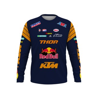 ใหม่ KTM เสื้อยืดกีฬา แขนยาว สีน้ําเงิน สีแดง สําหรับรถจักรยานยนต์ Yamaha