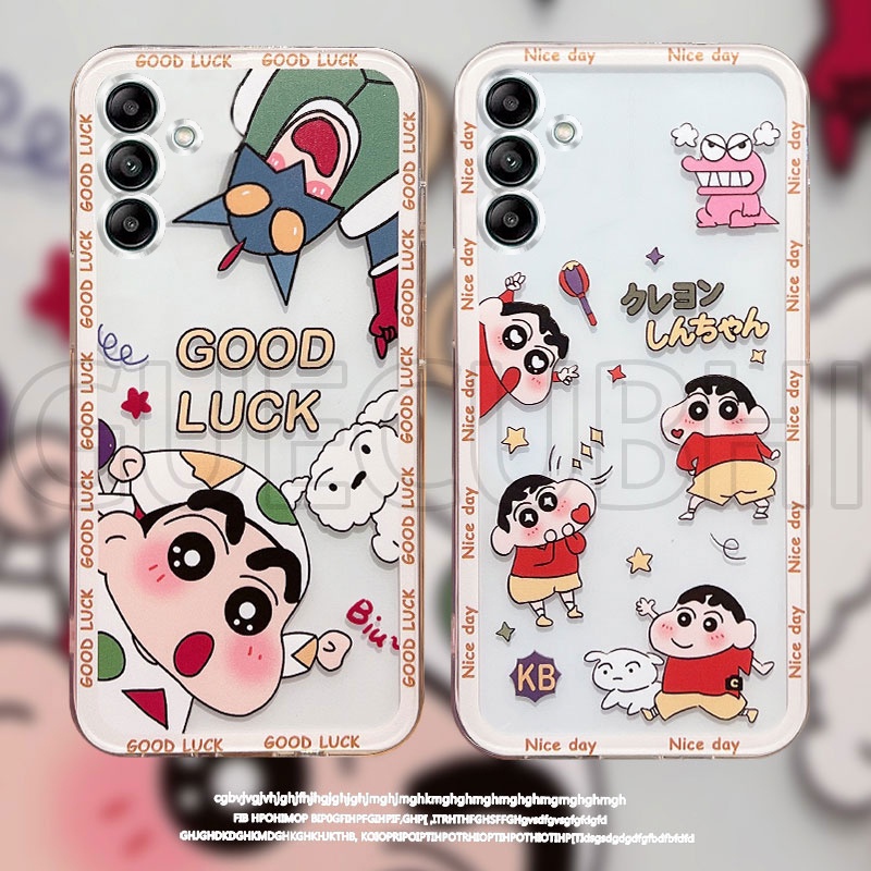 เคสโทรศัพท์มือถือ ซิลิโคนนิ่ม แบบใส ลายการ์ตูนชินจังอุลตร้าแมน สําหรับ Samsung Galaxy A55 A25 A15 A35 5G 4G 2023 A25 5G