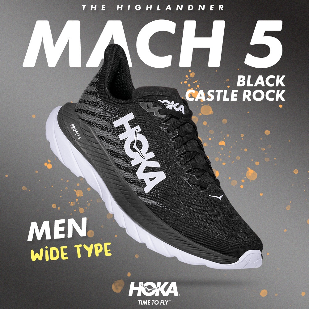(SALE)HOKA MACH 5 'BLACK CASTLEROCK' WIDE MEN | รองเท้าวิ่งผู้ชาย