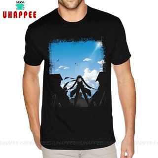 เสื้อยืดแขนสั้นเสื้อยืดคอกลม แขนสั้น ผ้าฝ้ายแท้ 100% พิมพ์ลาย Attack On Titans สีดํา สําหรับผู้ชาย และผู้หญิงS-5XL