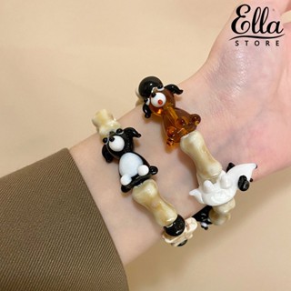 Ellastore123 สร้อยข้อมือ ยางยืด แฮนด์เมด ลายการ์ตูนสัตว์ สําหรับผู้หญิง