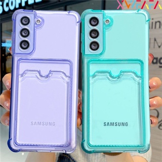 เคสโทรศัพท์มือถือ TPU แบบใส กันกระแทก พร้อมช่องใส่บัตร สําหรับ Samsung A54 A34 A14 S23 S23Ultra S23+ S22 S22Ultra