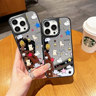 Casetify เคสโทรศัพท์มือถือกระจก กันกระแทก ลายการ์ตูนสุนัข แมว กระต่าย โลมาน่ารัก สําหรับ IPhone 14 Pro Max 13 Pro Max 12 Pro Max 11 Pro Max