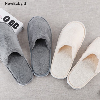 Newbaby รองเท้าแตะสไลด์ ผ้าฝ้าย ผ้าฟลีซ เหมาะกับใส่ในบ้าน โรงแรม สปา ท่องเที่ยว โรงพยาบาล แฟชั่นฤดูหนาว สําหรับผู้ชาย ผู้หญิง 1 คู่