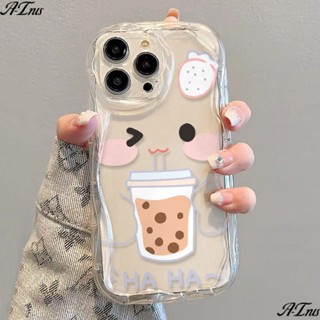 ✅เคสโทรศัพท์มือถือแบบนิ่ม ใส กันกระแทก ลายชานมไข่มุก สําหรับ iPhone 14 13promax 12 11 7 8p xsxr XJHH