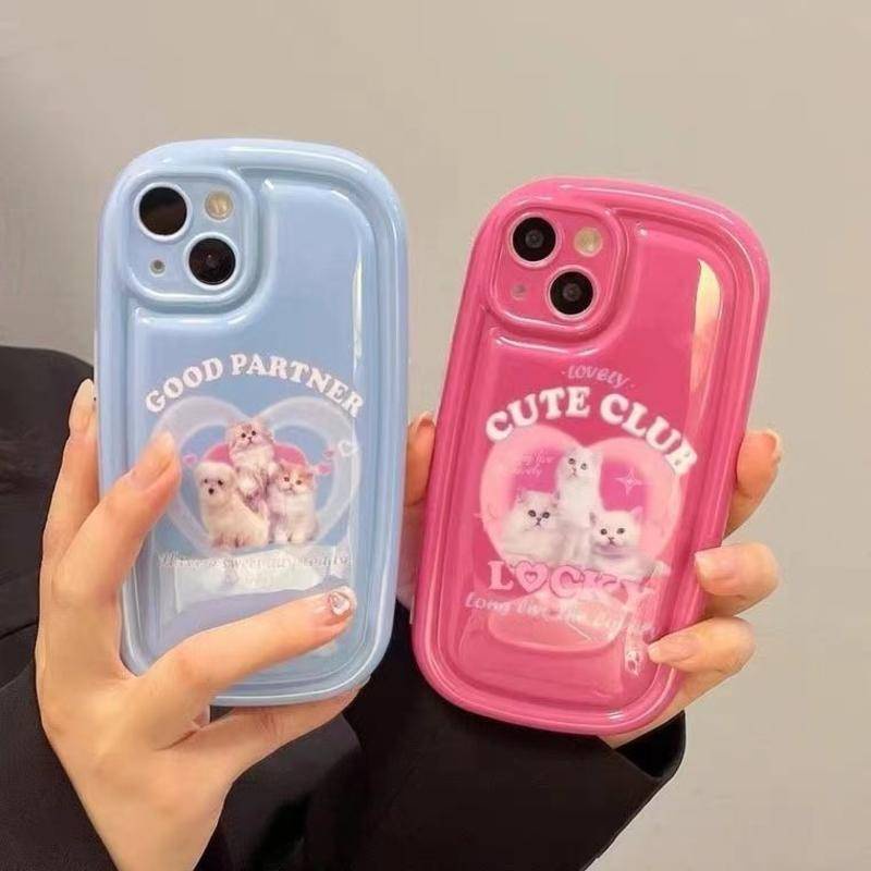 เคสโทรศัพท์มือถือ ซิลิโคนนุ่ม TPU ใส กันรอยเลนส์กล้อง ลายแมวน่ารัก สําหรับ iPhone 15 14 13 12 Pro Max 11 XS XR X 8 7 Plus