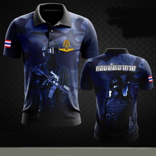 เสื้อโปโลทหารอากาศ กองทัพอากาศ Air force เสื้อโปโลพิมพ์ลาย โปโลชาย AT-17