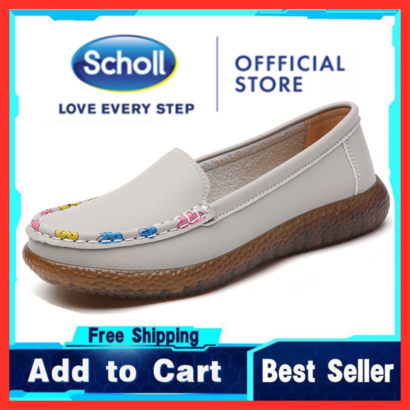 รองเท้าบูทเท้า Scholl สำหรับผู้หญิง ทำจากหนังลําลอง สไตล์ Boat Shoes