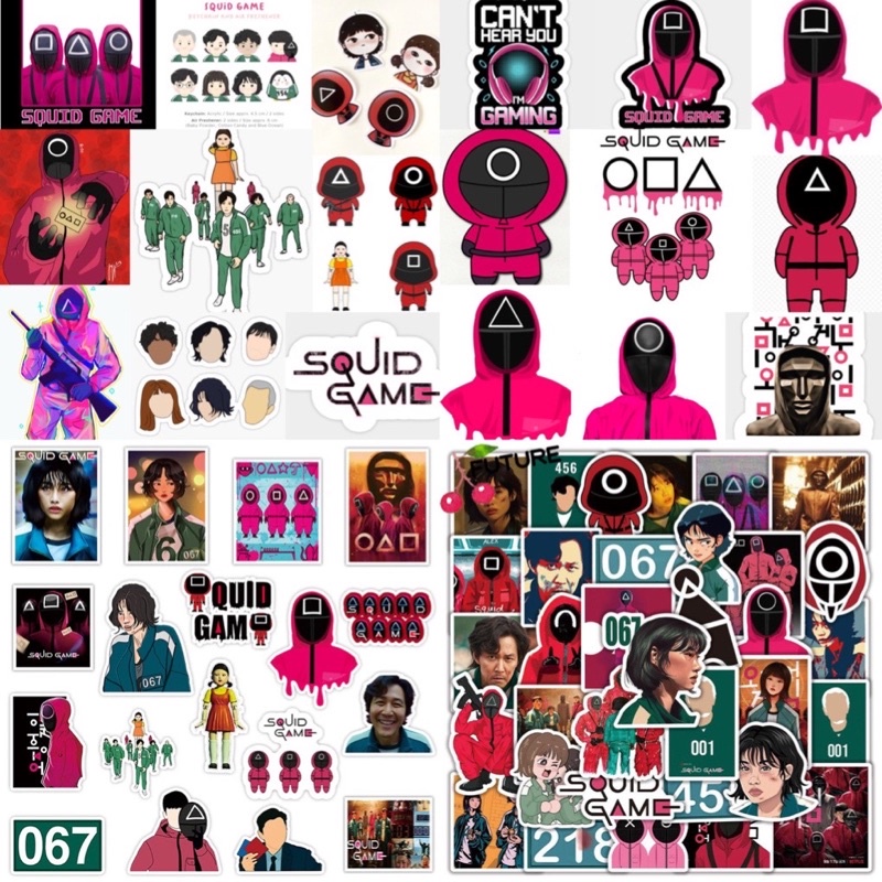SQUID SQUID Sticker photo 30-60 ชิ้นอัดไหมหลากสี / สติ๊กเกอร์ SQUID
