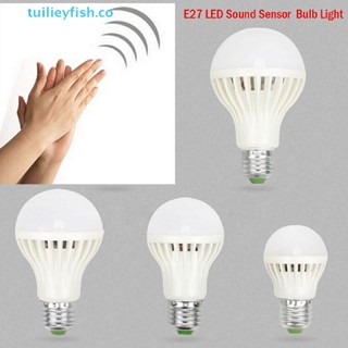 Tuilieyfish หลอดไฟ LED 220 110V 3W 5W 7W 12W เซนเซอร์ตรวจจับการเคลื่อนไหวด้วยเสียง