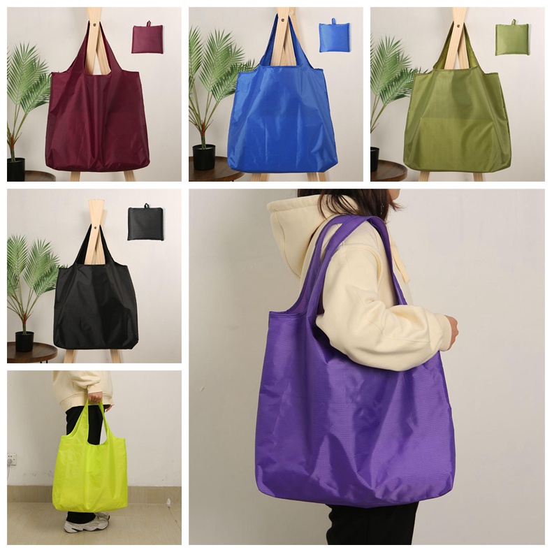 กระเป๋าสะพายไหล่ กระเป๋าถือ ผ้าออกซ์ฟอร์ด เป็นมิตรกับสิ่งแวดล้อม แบบพกพา สามารถพับได้ ใช้ซ้ําได้ เหมาะกับการช้อปปิ้ง