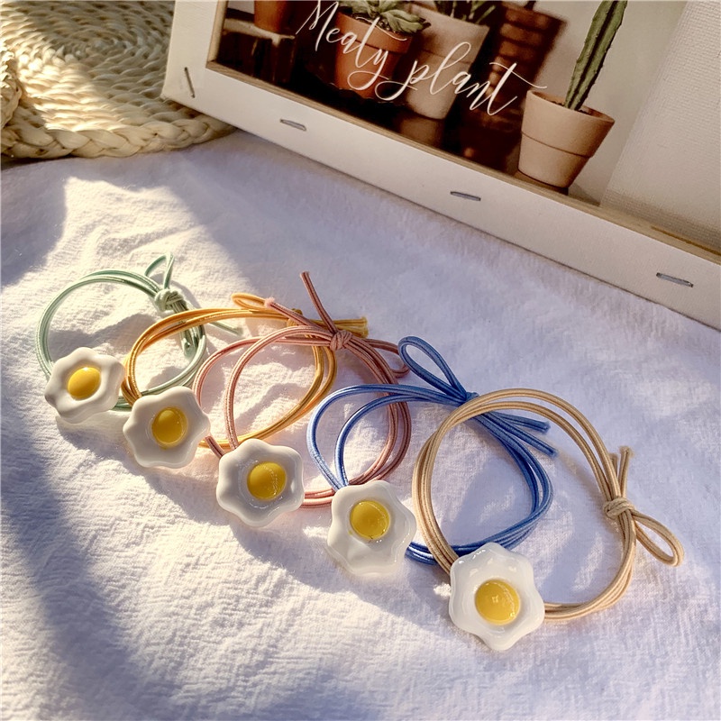 พร้อมส่งCOD rubber band ยางรัดผม ยางรัดผมหางม้า ไข่ลวกน่ารัก สไตล์เกาหลี ยางรัดผมแฟชั่น  เครื่องประดับผม ส่งเร็ว