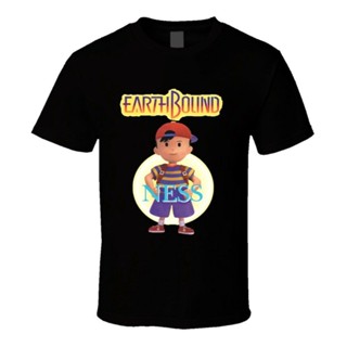 [S-5XL] มาใหม่ เสื้อยืดลําลอง แขนสั้น พิมพ์ลาย Earthbound Ness สไตล์เรโทร สําหรับผู้ชาย