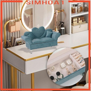 [Simhoa1] Miniature Dollhouse Sofa Jewelry Box Room Decoration for Necklace