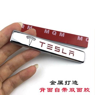 Tesla Metal Bumper Stickers Model3x S Car Body Modification Sticker Side Seam Label Personality Rear Car Badge Decorative Car Label Scratches wYOI